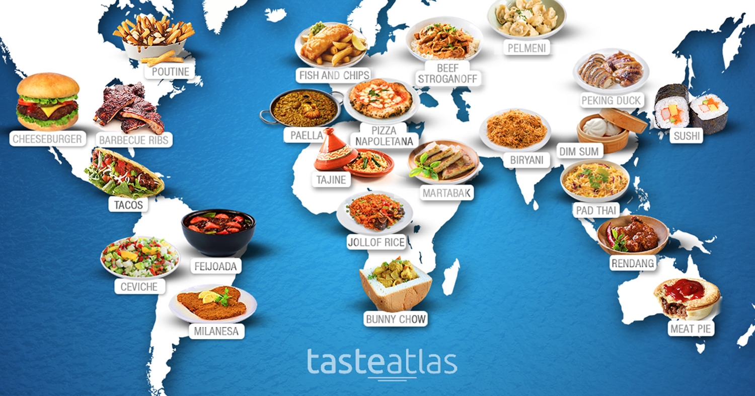 O TasteAtlas catalogou mais de 10 mil alimentos e bebidas e ainda há dezenas de milhares a serem pesquisados e mapeados.  Reprodução: Flipar