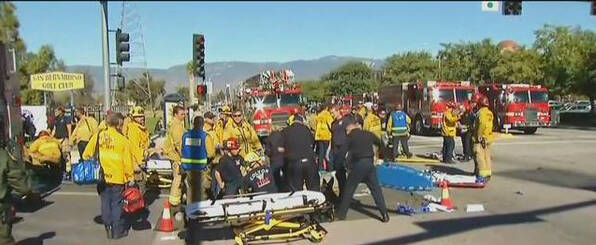 Em dezembro, dois atiradores do Estado Islâmico mataram 14 pessoas durante confraternização na cidade de San Bernardino, Estados Unidos. Foto: Reprodução/Twitter