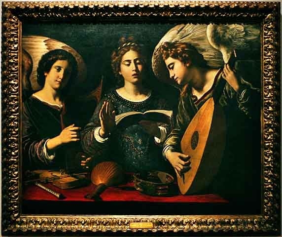 Por isso, instrumentos musicais frequentemente acompanham as descrições de anjos em textos sagrados e obras de arte. Essa associação reforça a ideia de harmonia cósmica e celebração celestial. Reprodução: Flipar