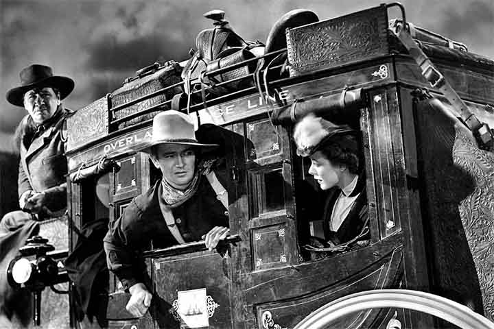 “No Tempo das Diligências” (1939) - Outro clássico de John Ford com John Wayne no elenco, é apontado como um dos responsáveis pela popularização do gênero western. 
 Reprodução: Flipar