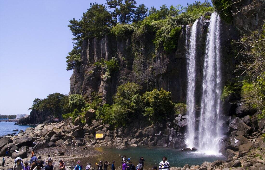 A cachoeira Jeongbang. Foto: Reprodução