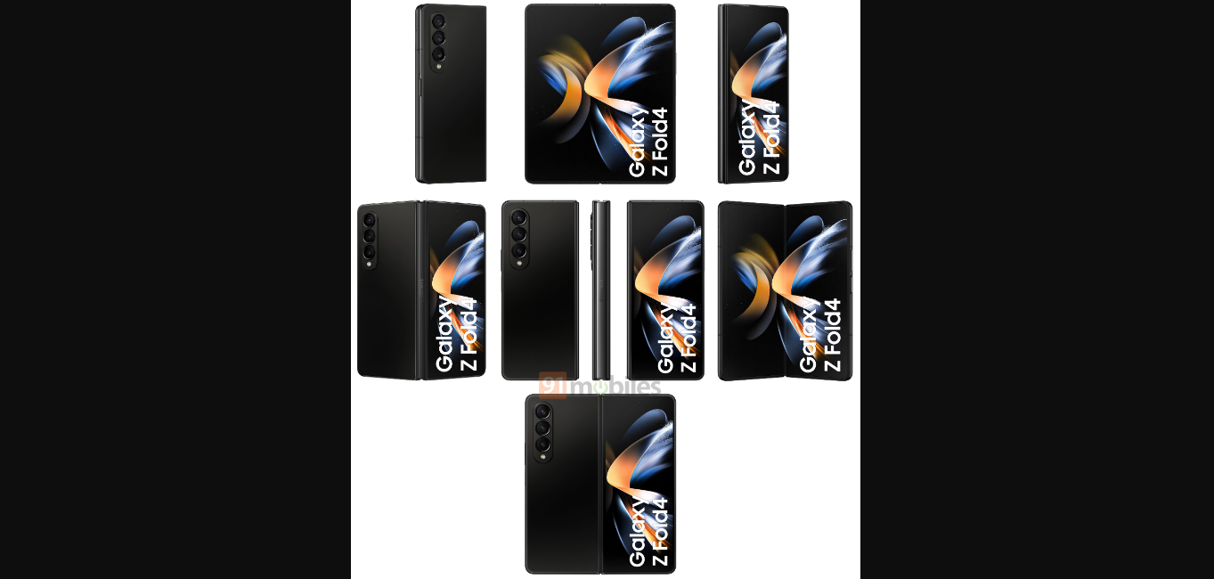 Imagem vazada do Galaxy Z Fold 4. Foto: Reprodução/91Mobiles - 29.07.2022