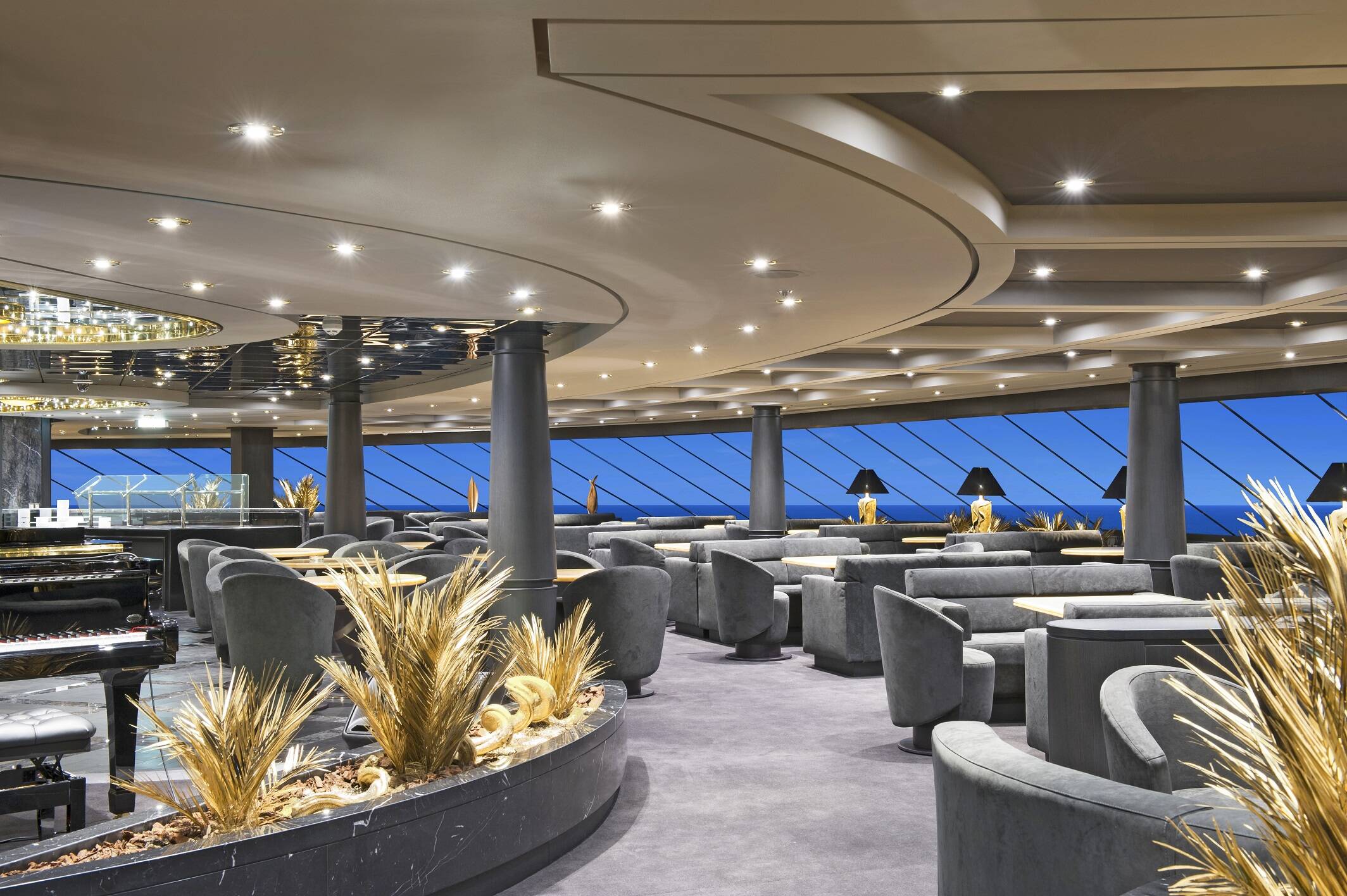 MSC Preziosa - Yacht Club - Lounge e Restaurante. Foto: MSC/Divulgação