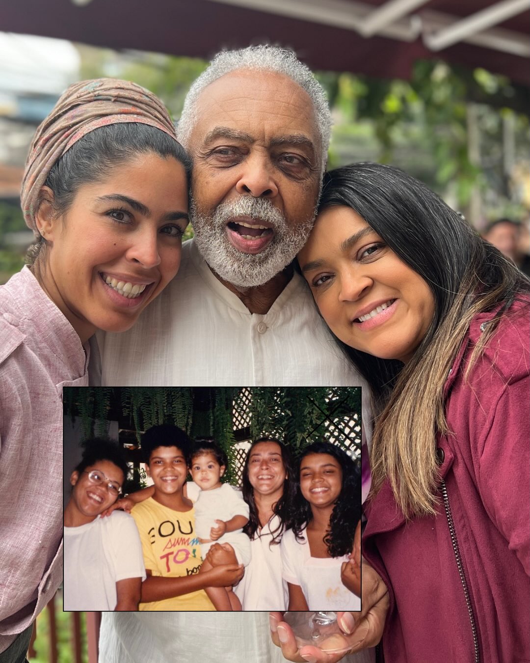 Preta Gil, Gilberto Gil e Bela Gil. Foto: Reprodução Instagram @belagil