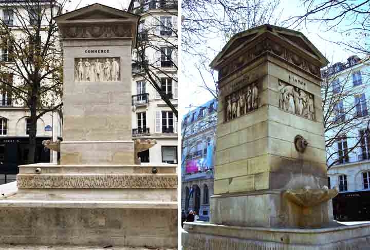 FONTAINE DE LA RUE DE LA PAIX - Paris - Este chafariz neoclássico, construído em 1840, é famoso por sua estrutura elegante e detalhes ornamentais. Ele se destaca na movimentada área comercial e é um ponto de referência da cidade. Reprodução: Flipar