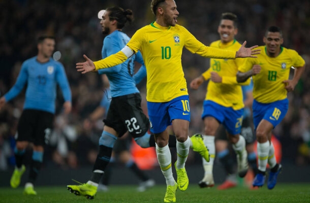 16 de novembro de 2018 - Amistoso - Brasil 1 x 0 Uruguai, no Emirates Stadium, em Londres - Gol: Neymar (BRA). - Foto: Pedro Martins/MoWA Press
