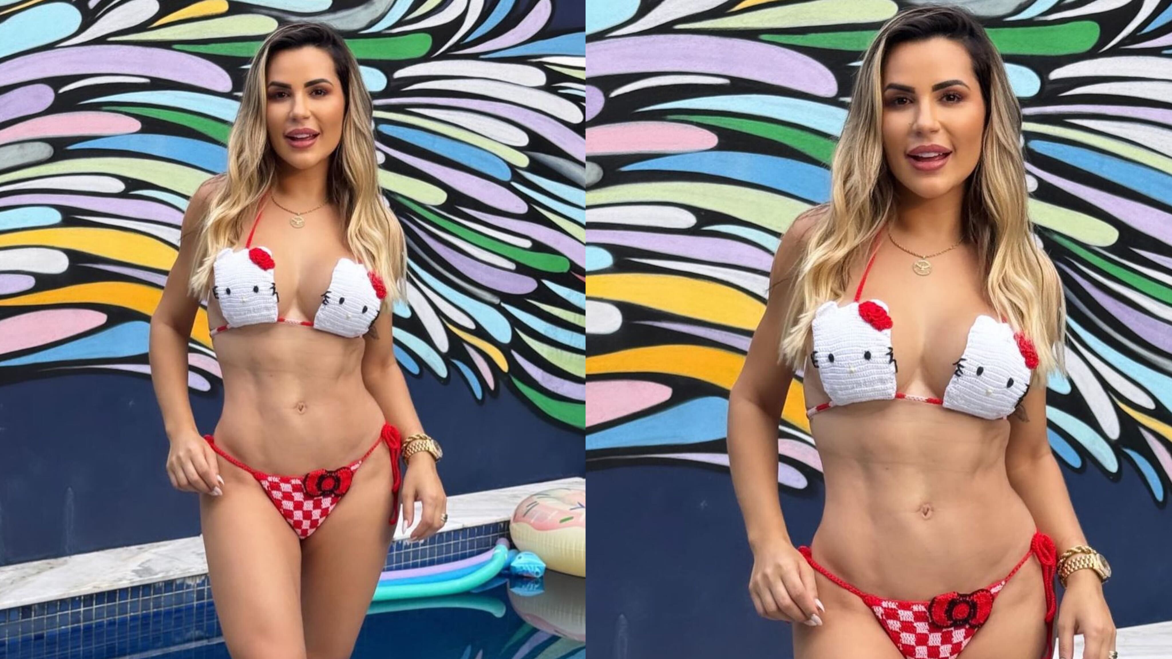 Deolane Bezerra usa biquíni inspirado na personagem Hello Kitty Reprodução Instagram - 29.4.2024