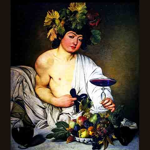 “Baco”, de Caravaggio (c. 1595): O único quadro assinado por Caravaggio ao longo de toda sua vida foi “A Decapitação de São João Batista” (1608). No entanto, ele também escondeu seu semblante em outras obras. Reprodução: Flipar
