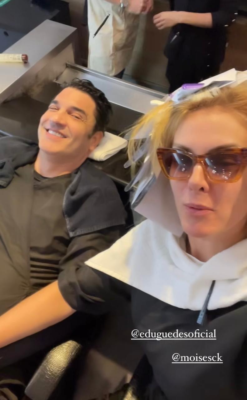 Ana Hickmann e Edu Guedes vão ao salão de beleza Reprodução/Instagram