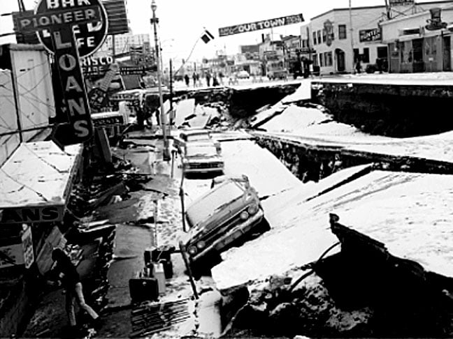 Há 64 anos, em 22/5/1960, ocorreu o maior terremoto da história, em intensidade. Atingiu espantosos 9,5 graus de magnitude.  Foi o Sismo de Valdivia, em Araucanía, no Chile.   Reprodução: Flipar