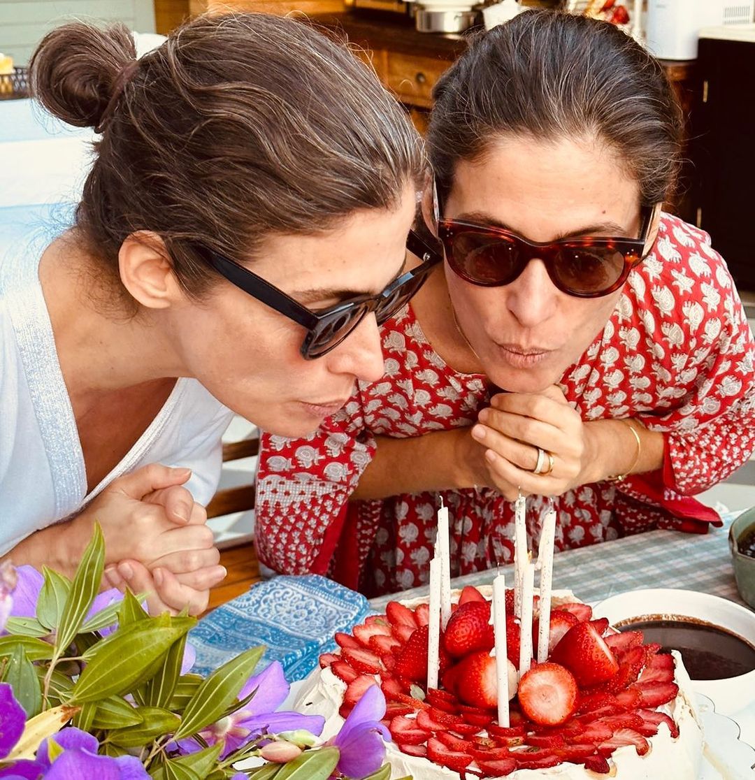 Renata Vasconcellos e Lanza Mazza comemorando o aniversário Reprodução/Instagram