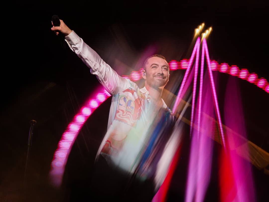 Sam Smith durante o show no Lollapalooza. Foto: Reprodução / Instagram