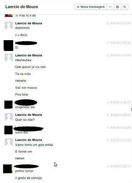 A Polícia Civil divulgou imagens de conversas entre Laércio e uma vítima menor de idade. Foto: Divulgação/Polícia Civil