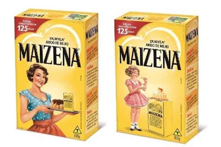 Maizena - Marca de amido de milho da Unilever. No Brasil, usa-se maisena para se referir genericamente ao produto. 
 Reprodução: Flipar