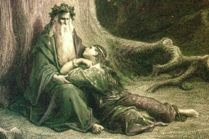Merlin e o Rei Arthur são figuras centrais das lendas arturianas, que compõem um dos ciclos mais famosos da literatura medieval. Reprodução: Flipar