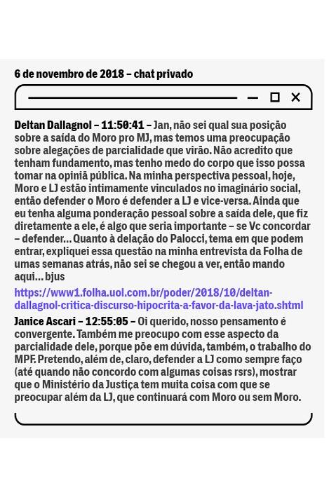 Procuradores criticam Moro em conversas vazadas na web. Foto: Divulgação/The Intercept