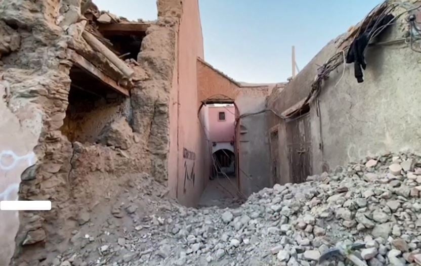 8/9/2023 - Um terremoto de magnitude 6,8 causou destruição no Marrocos. Cerca de 2.900 pessoas morreram. O tremor danificou desde aldeias nas montanhas da Cordilheira do Atlas (no noroeste da África) até a cidade histórica de Marrakech, no oeste do Marrocos.  Reprodução: Flipar