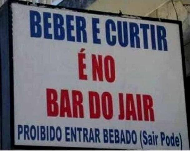 Só entra no bar quem tá com muita disposição para o copo! Se ficar bêbado, melhor ainda! Reprodução: Flipar