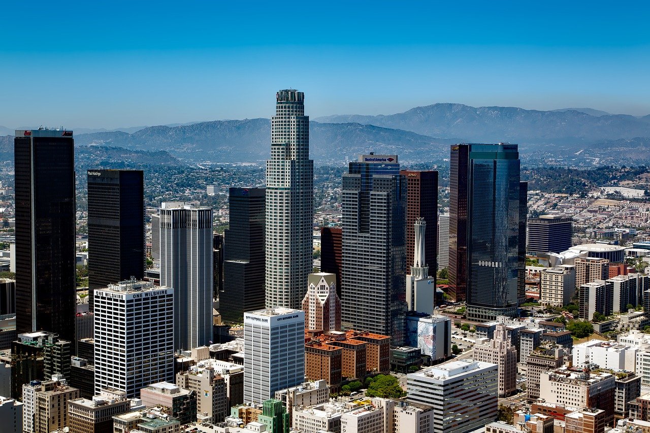 Os famosos prédios de Downtown, em Los Angeles. Foto: Pixabay/Reprodução