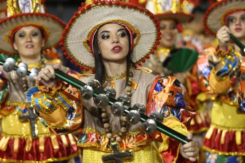 A Mancha Verde cantou os "Zés" do Brasil na segunda noite do carnaval de São Paulo. Foto: Paulo Pinto / LIGASP / Fotos Públicas