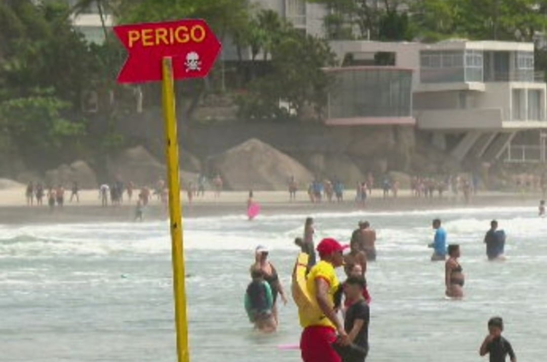 Segundo o o Corpo de Bombeiros do Guarujá, as pessoas que se afogam na Baixada Santista geralmente são jovens, homens entre 18 e 30 anos, de outras cidades - principalmente capital e interior. Reprodução: Flipar