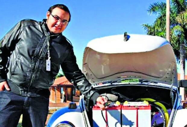 Inovação. Engenheiro paraguaio Mario Vernazza desenvolveu um Fusca elétrico. Foto: Arquivo pessoal