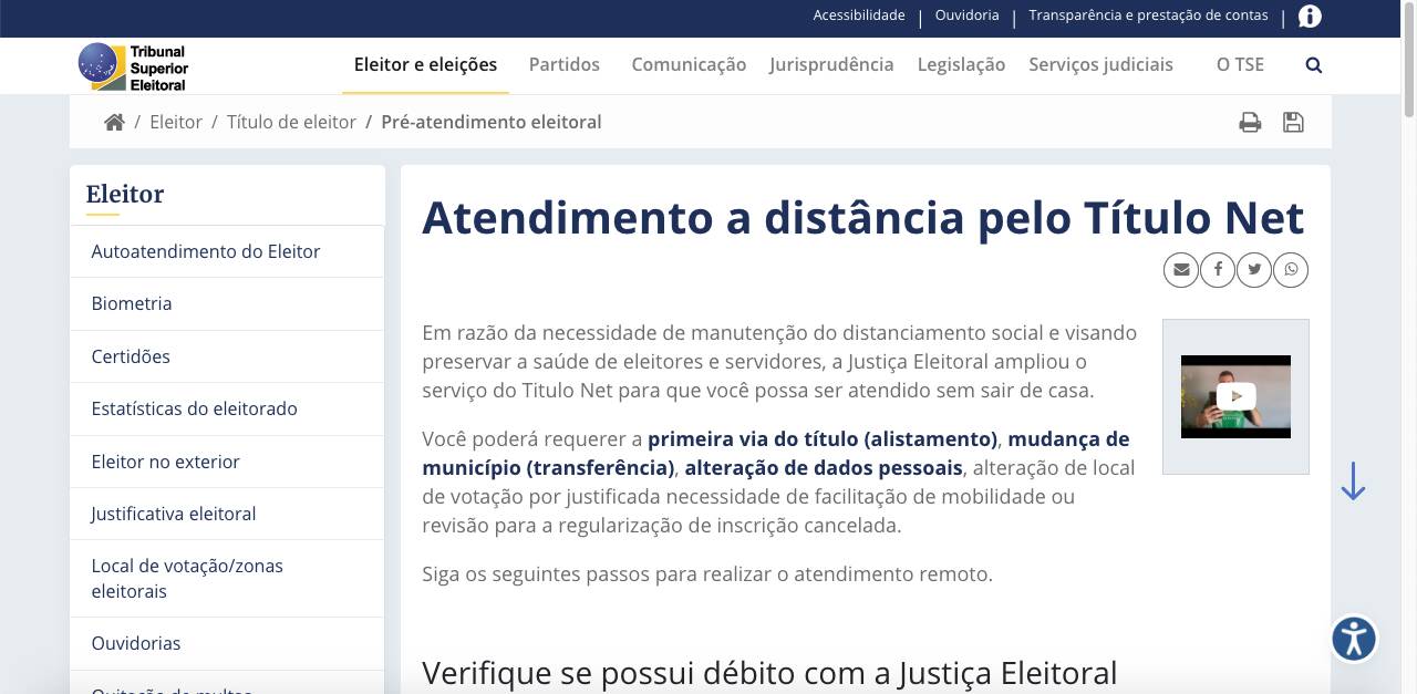 Primeiro, você deve acessar a plataforma Título Net, do Tribunal Superior Eleitoral (TSE). Foto: REPRODUÇÃO / TSE