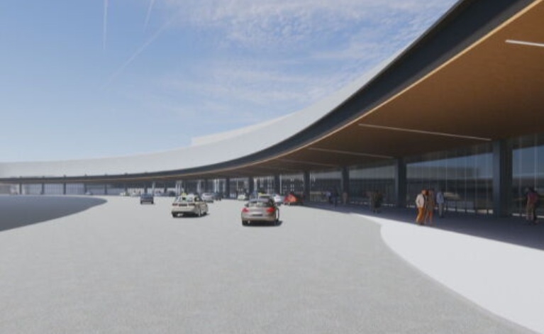 Também deve ser criada uma nova área para a parada de veículos de aplicativo chamados pelos passageiros no terminal. Reprodução: Flipar