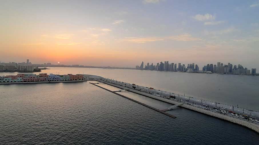 Vista do Porto de Doha, no Catar. Foto: Felipe Carvalho