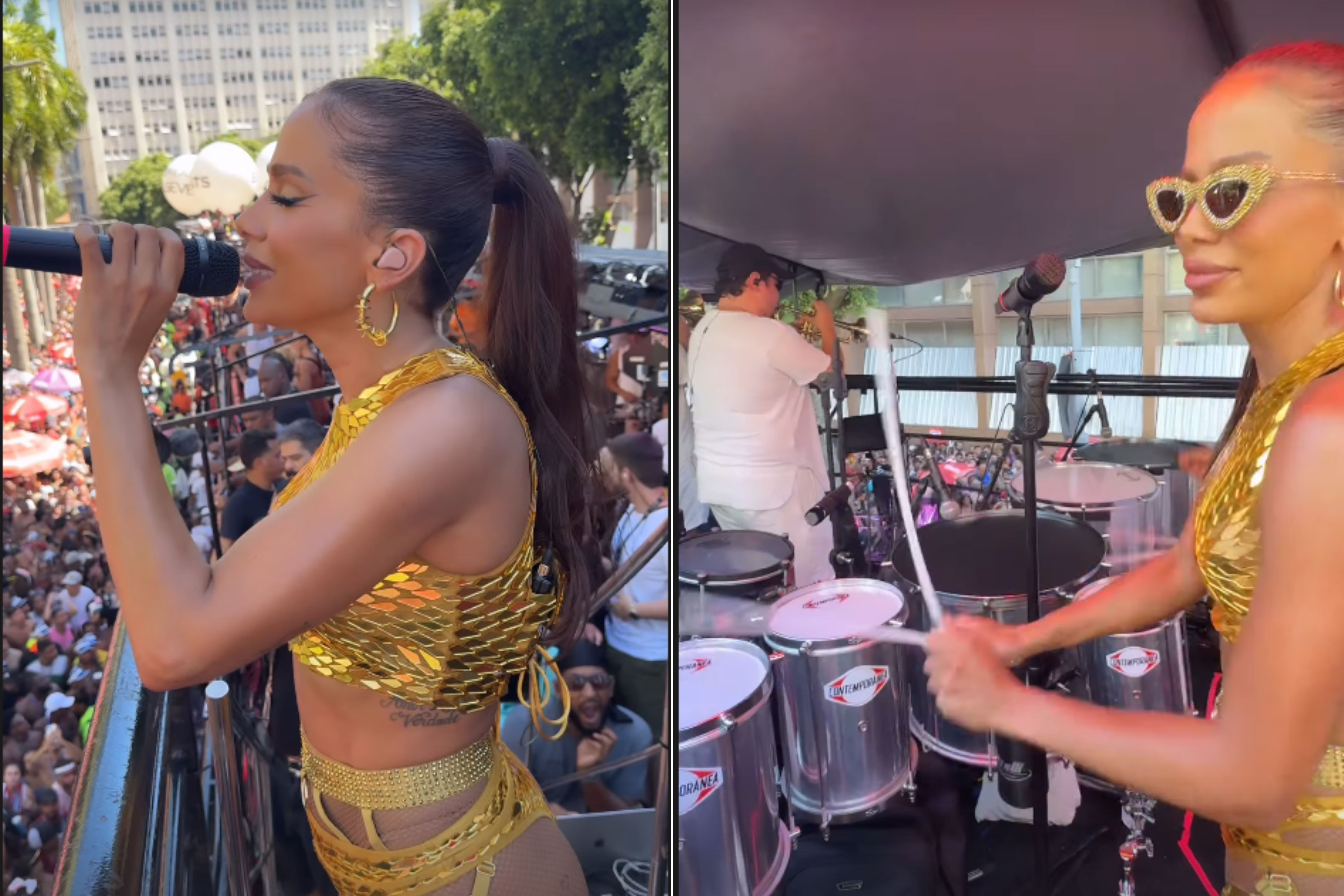 Anitta comanda bloco no Rio com homenagem a Rebeca Andrade. Foto: Instagram/@Anitta