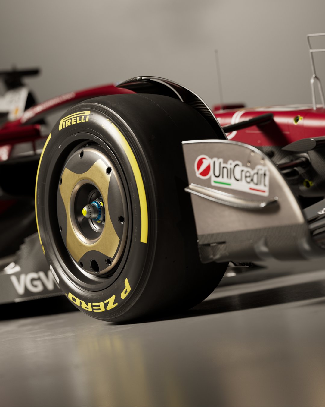 Detalhes da pintura especial da Ferrari remetem ao carro utilizado por Niki Lauda em 1975. Foto: Reprodução/Scuderia Ferrari