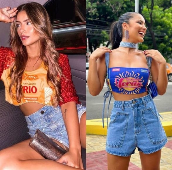 A diversão principal do Carnaval está em misturar diferentes cores, formas e estilos. Quem gosta de um toque mais elegante, pode usar rendas, lantejoulas, patches e canutilhos para enfeitar o seu abadá! Reprodução: Flipar