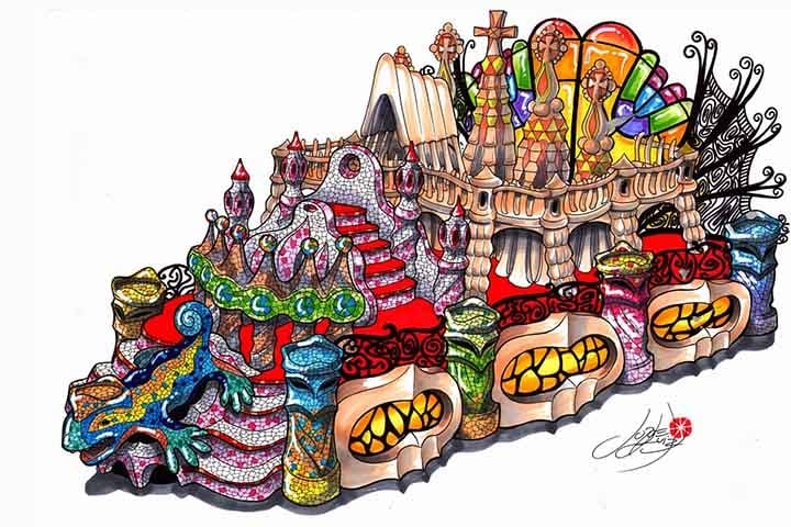 A partir dessa sinopse, os carnavalescos desenvolvem um roteiro, que mostrará o caminho que pretendem seguir no tema escolhido. Eles, então, fazem os desenhos dos croquis com a ajuda de suas equipes, que serão confeccionadas para o desfile. Reprodução: Flipar