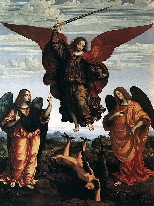Três arcanjos poderosos - MIguel, Gabriel e Rafael - são mensageiros que, de acordo com a tradição cristã, pertencem a uma ordem superior em espiritualidade, dignos de manter uma ponte direta com Deus.  São Miguel Arcanjo é o líder e o mais poderoso.  Reprodução: Flipar