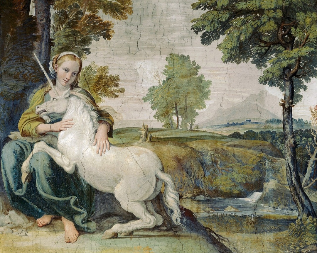 Na Idade Média, o unicórnio tornou-se um símbolo de pureza e inocência, frequentemente associado à Virgem Maria. Sua imagem era comum em tapeçarias e obras de arte. Reprodução: Flipar
