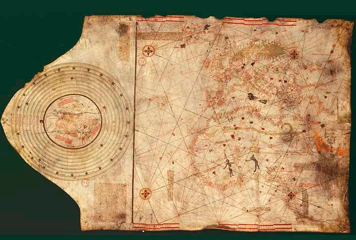 Antes disso, acreditava-se que Colombo havia nascido em Gênova, Itália, em 1451, em uma família de tecelões. Contudo, a pesquisa evidencia que ele possa ter nascido na Espanha, em Valência, e ter origem judaica. Reprodução: Flipar