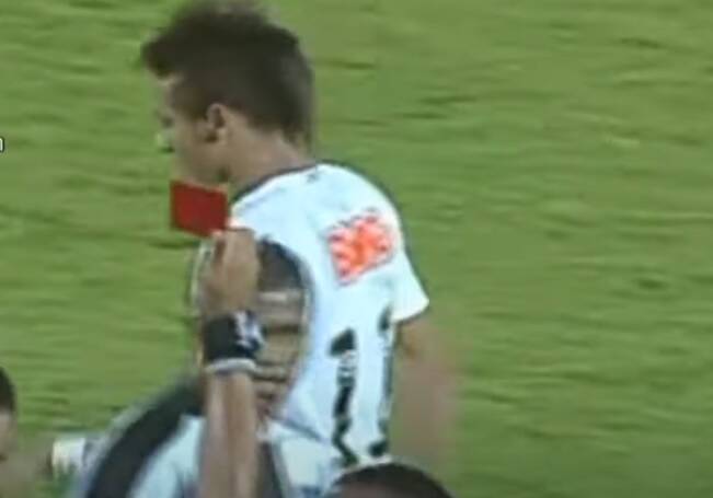 Neymar expulso. Foto: Reprodução