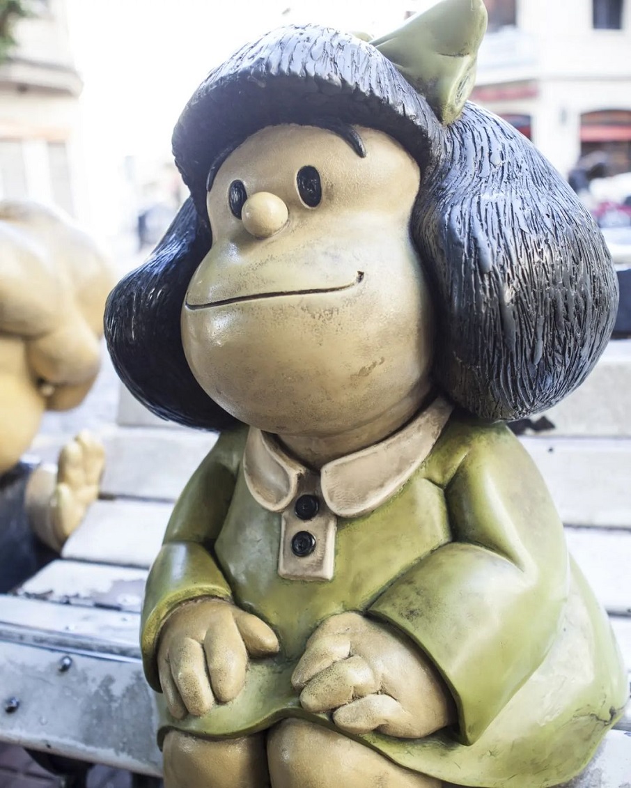 Estátua da Mafalda, no bairro de San Telmo. Foto: Reprodução/Instagram @buenosaires 25.08.2022