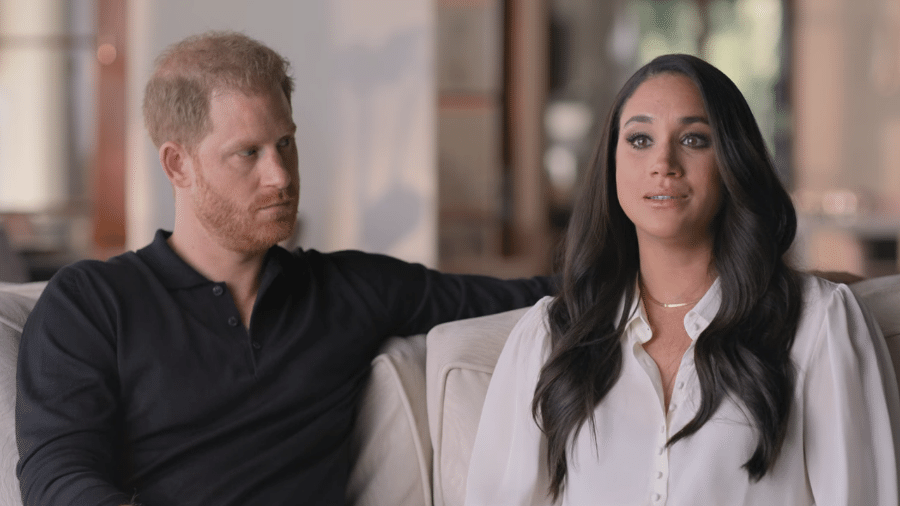 O casal comentou sobre a foto editada de Kate Middleton. Foto: Reprodução/Netflix