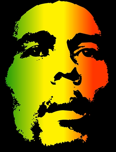 A figura de Bob Marley, pelo talento excepcional, pela dimensão de seu legado cultural e pela morte precoce, está entre as mais propagadas na arte. Marley estampa camisetas, objetos e inspira a criação de pinturas e grafites por toda parte. É um ícone até hoje reverenciado pelos fãs.   Reprodução: Flipar