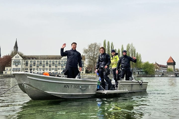 Em 2024, arqueólogos iniciaram um projeto pioneiro para documentar os naufrágios em um dos maiores lagos da Europa, localizado na fronteira com Alemanha, Suíça e Áustria. Reprodução: Flipar