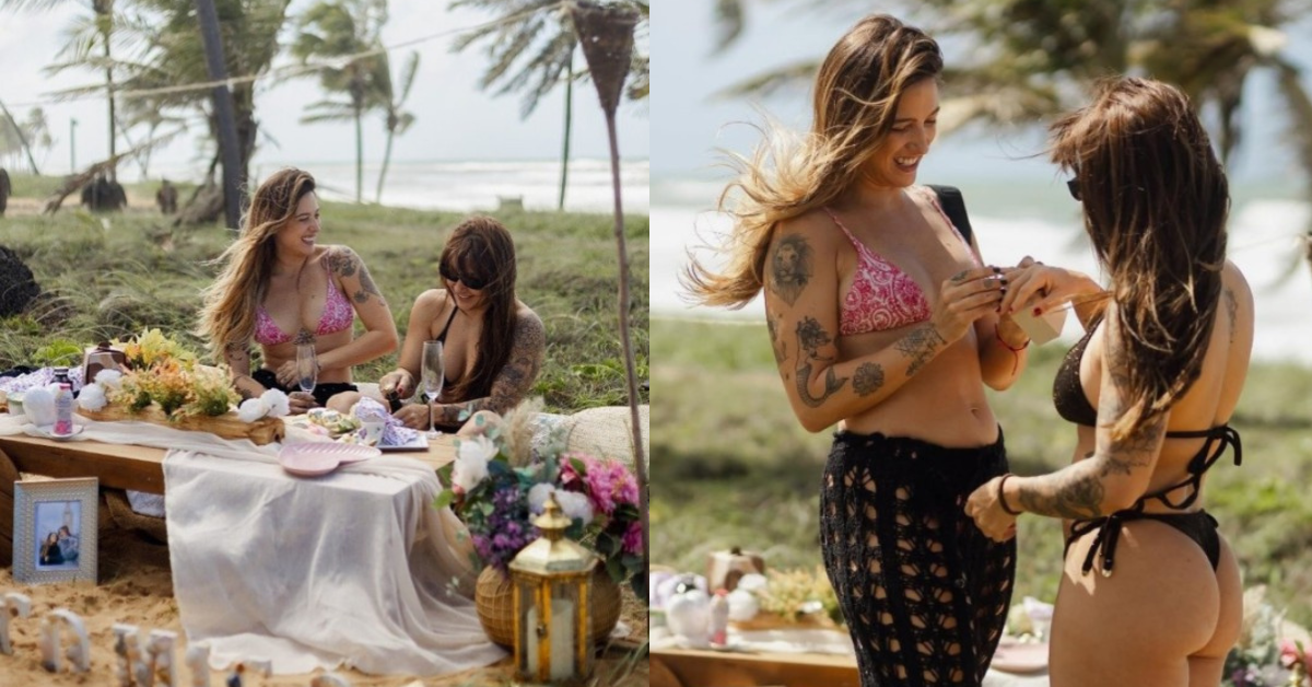 Pedido de noivado de Tati Dias e Lauana Prado.. Foto: Reprodução/redes sociais