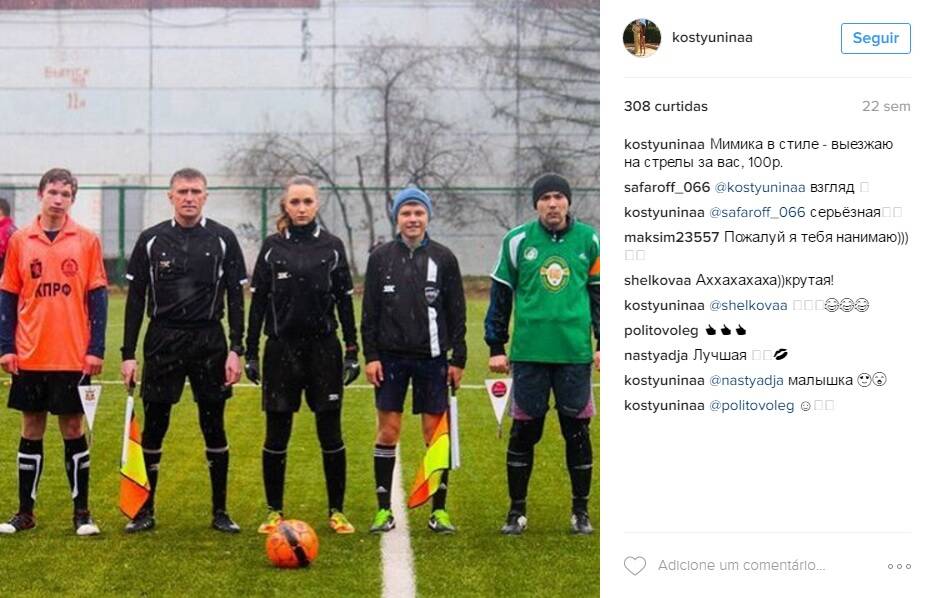 Ekaterina Kostyunina, a árbitra gata da Rússia. Foto: Instagram/Reprodução