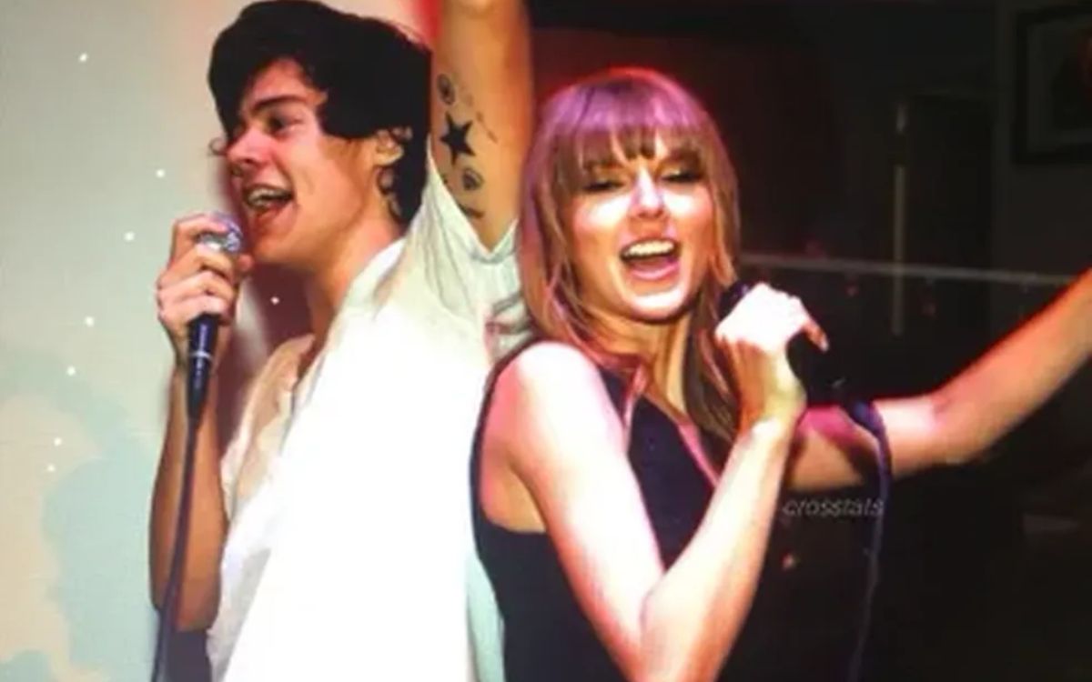 O integrante do One Direction, Harry Styles, namorou Taylor entre 2012 e 2013. Músicas como Style e Out of the Woods são atribuídas ao relacionamento. Foto: X/Twitter