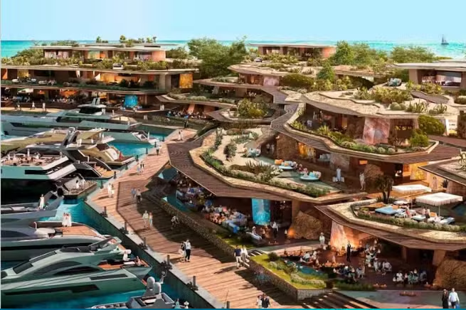 Sindalah, un'isola futuristica ultra-lusso in Arabia Saudita Riproduzione / Giles Pendleton FRICS