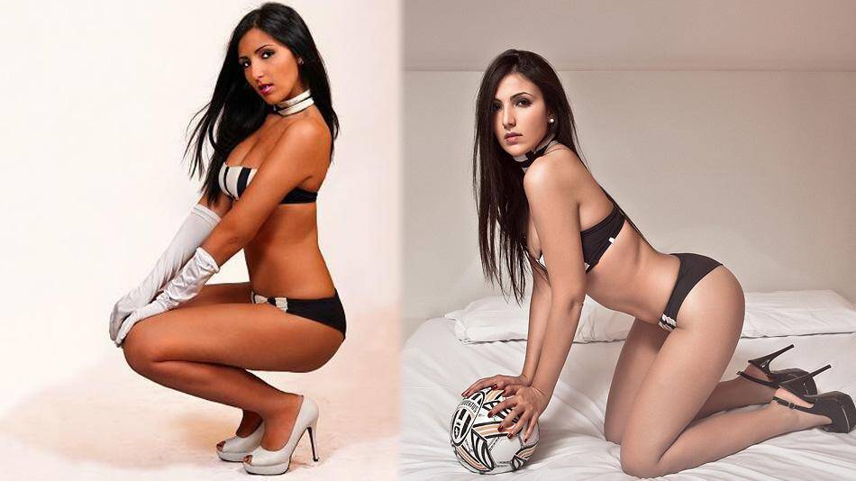 A modelo italiana Soraia di Fazio prometeu um ensaio sensual se a Juventus fosse campeã italiana. Promessa cumprida. Foto: DIVULGACAO/REPRODUÇÃO