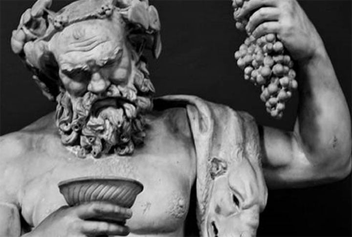 Na Europa, o vinho era comum na Grécia e na Roma antigas. Fez parte do dia a dia dos moradores e foi retratado em muitas obras de arte como elemento associado, inclusive, à Mitologia. Reprodução: Flipar