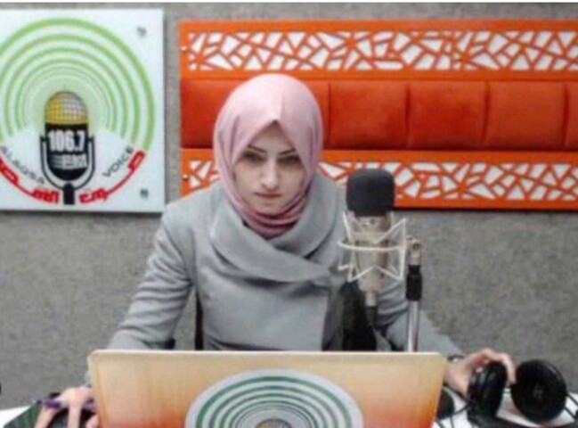 No dia 26 de outubro, Duaa Sharaf, apresentadora da rádio Al-Aqsa, morreu junto com a filha quando sua casa foi atingida por mísseis israelenses.