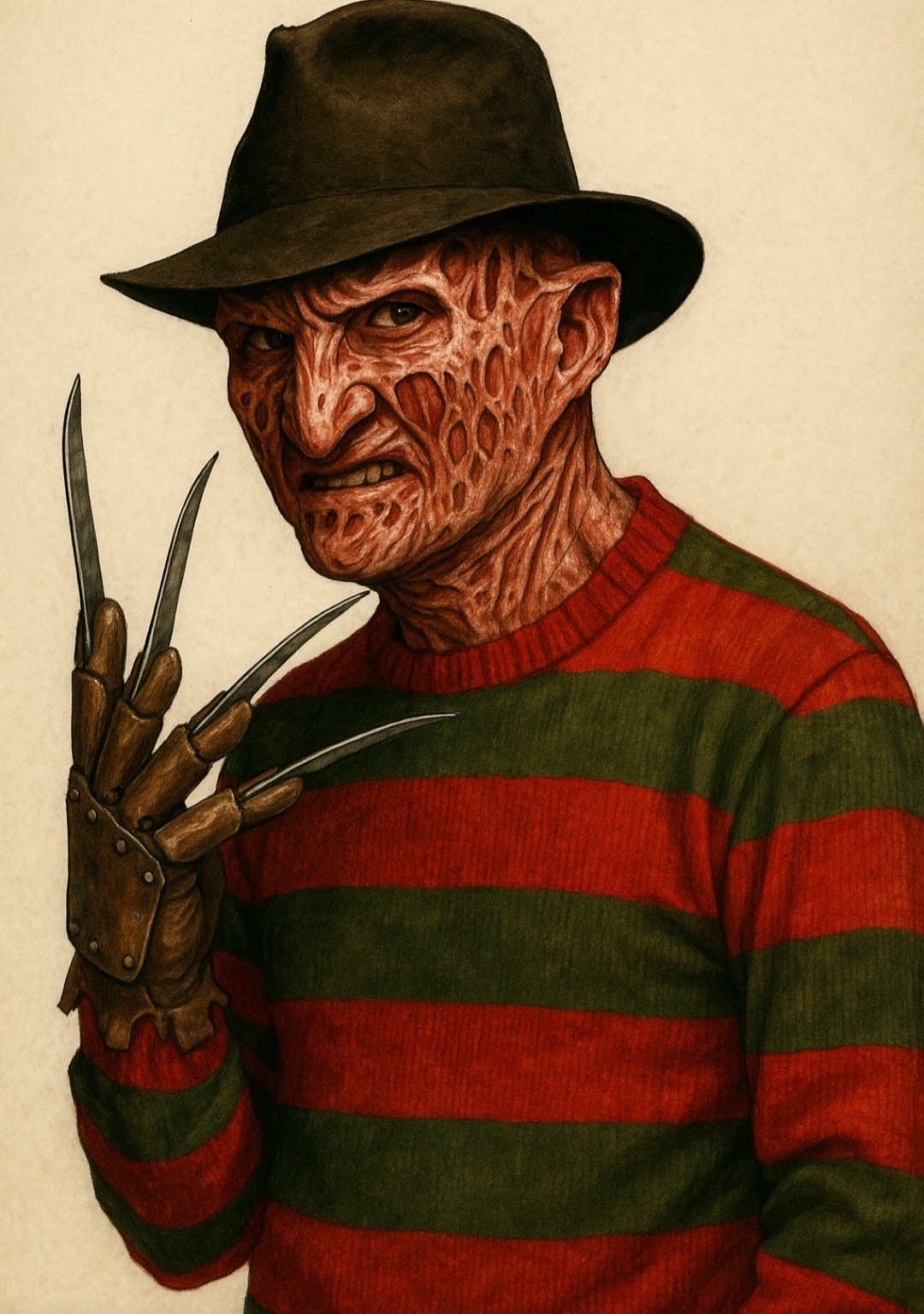 Cores clássicas - Outro ponto interessante sobre a vestimenta de Freddy Krueger é a cor. Reprodução: Flipar