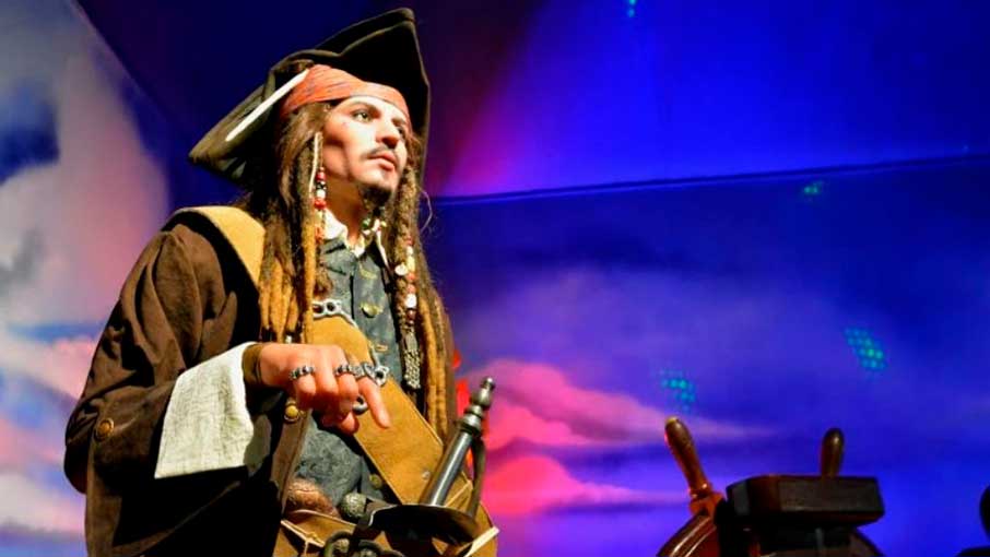 O personagem Jack Sparrow, interpretado por Johnny Depp, no Dreamland Museu de Cera de Olímpia